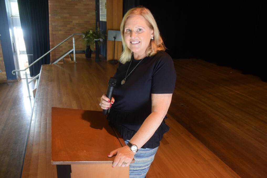Advising: Cyber safety advisor Susan McLean spoke to students about technology use, cyber bullying, online predators and law. Photo: Rob Douglas. 