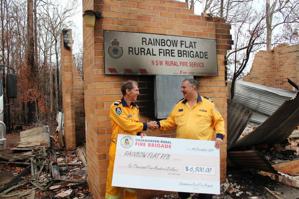 Rainbow Flat RFS accepted $6500 from the Charmhaven brigade. 