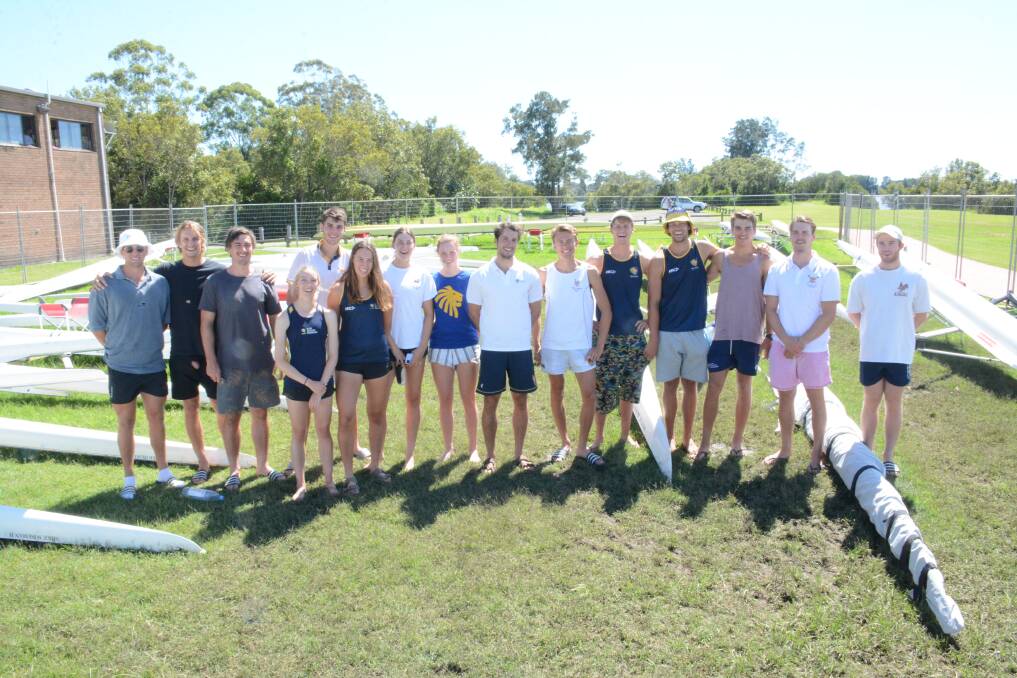 Preparation: Some of the Sydney University Boat Club members at the training camp in Taree. Photo: Scott Calvin.