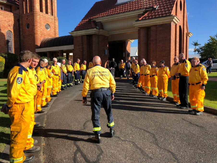 Rural Fire Service members formed a guard of honour at Mr Snowden's funeral. Photo: Commissioner Shane Fitzsimmons.  