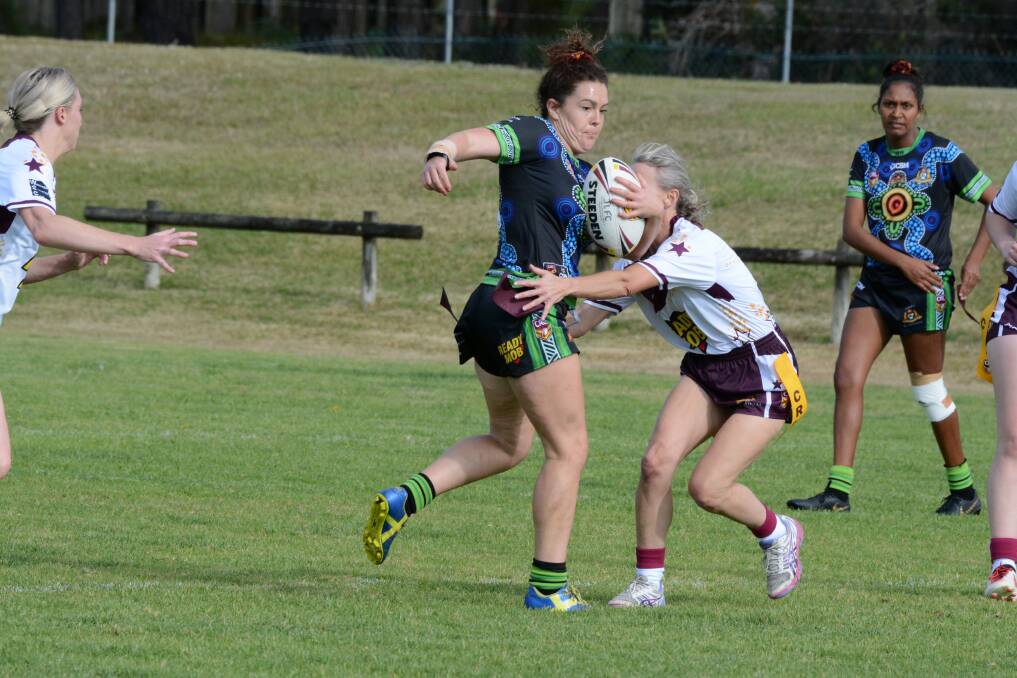 Sarah Grofos during the 2019 league tag All Stars match. She has been named at lock for the 2020 rugby league fixture.