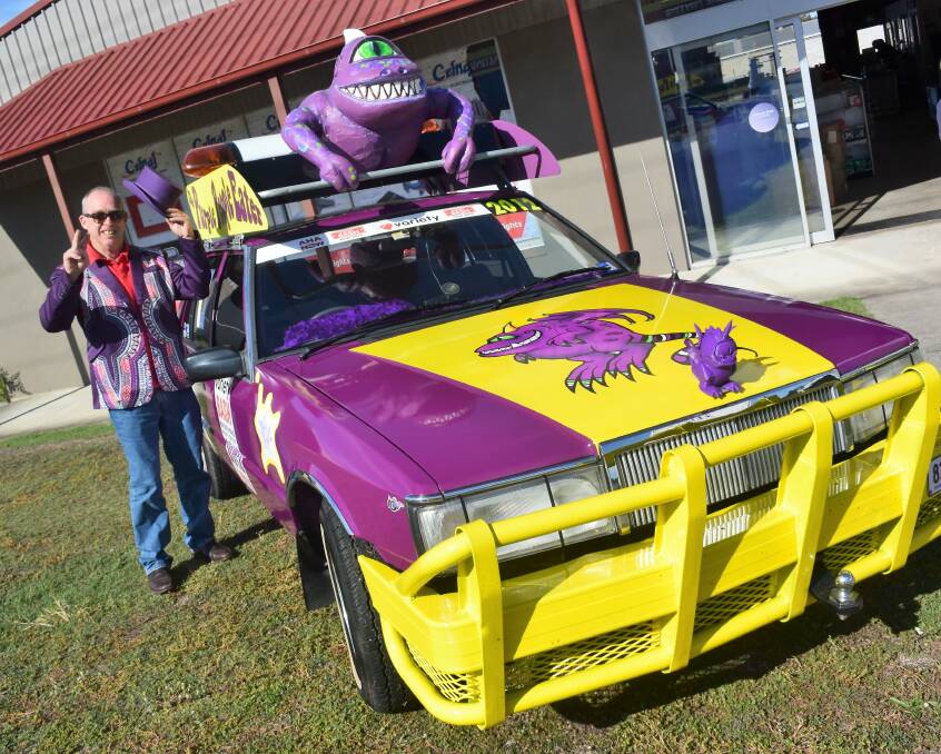 Ready to ride: Greg Paff greeted customers outside of Cetnaj with his car ahead of the 2019 NSW Variety Bash.