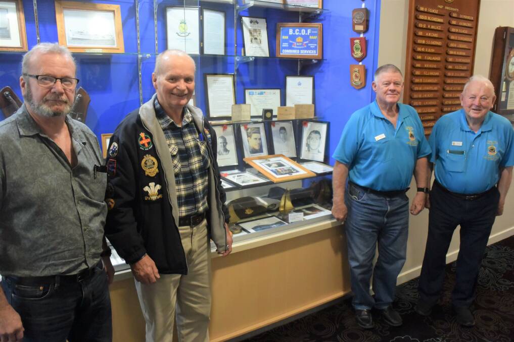 Taree RSL Sub-branch members John Connell, Darcy Elbourne, Charlie Fisher and Ted Hill.