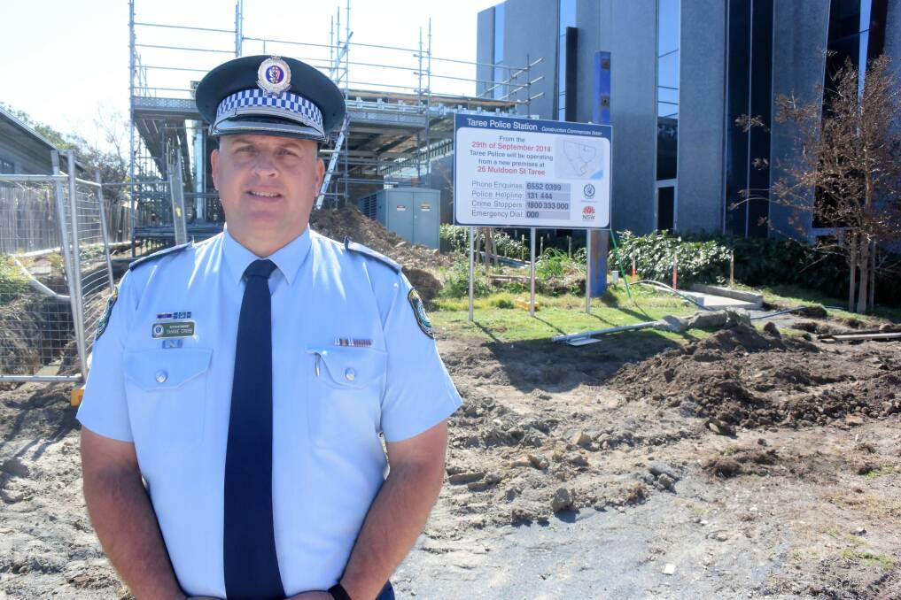 Manning Great Lakes Police District Commander Detective Superintendent Shane Cribb at the construction site for the new Taree Police Station.