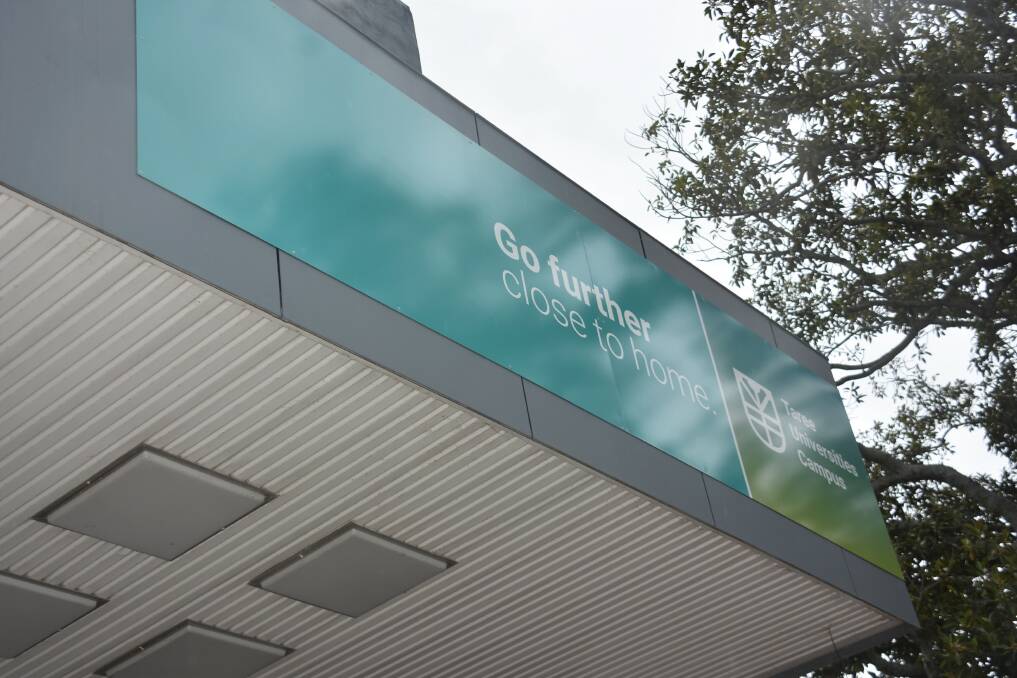 Signage for the Taree Universities Campus was recently added to the Stacks Finance building on Pulteney Street.