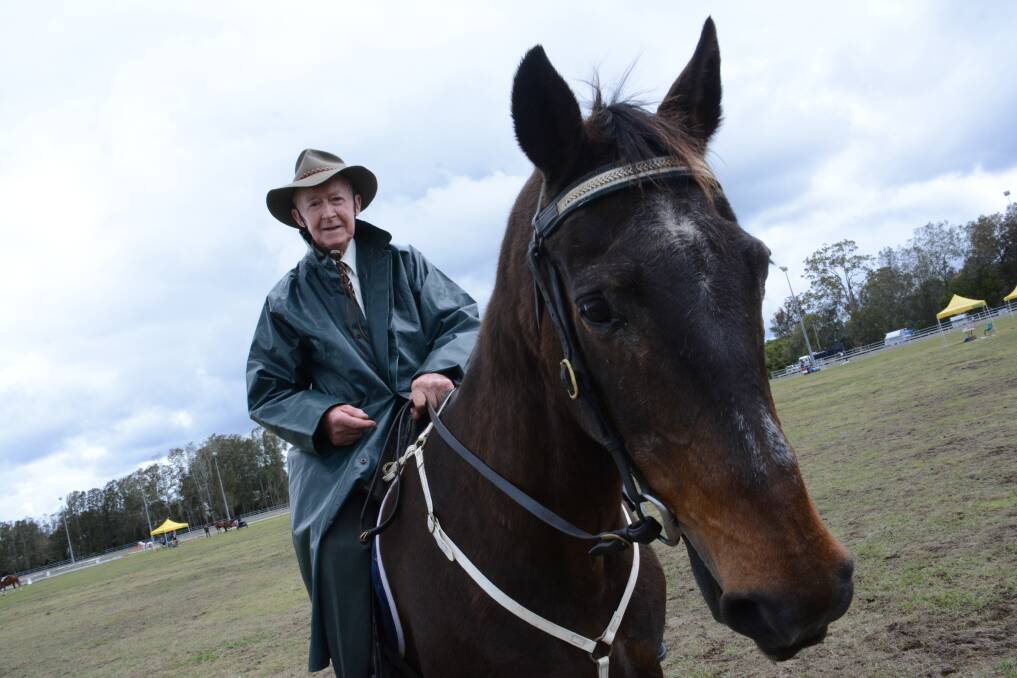 Tom McCarthy rode Stingray in events at Taree Show. The pair have competed together for about 20 years. Photo: Scott Calvin.