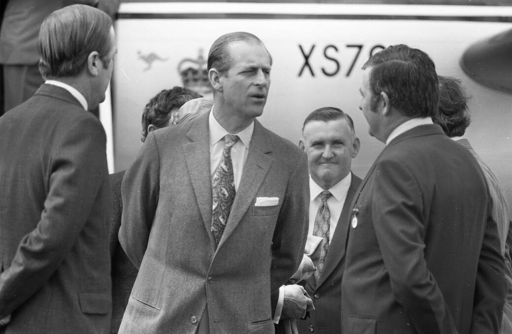 Prince Philip during a brief visit to Taree in 1973.