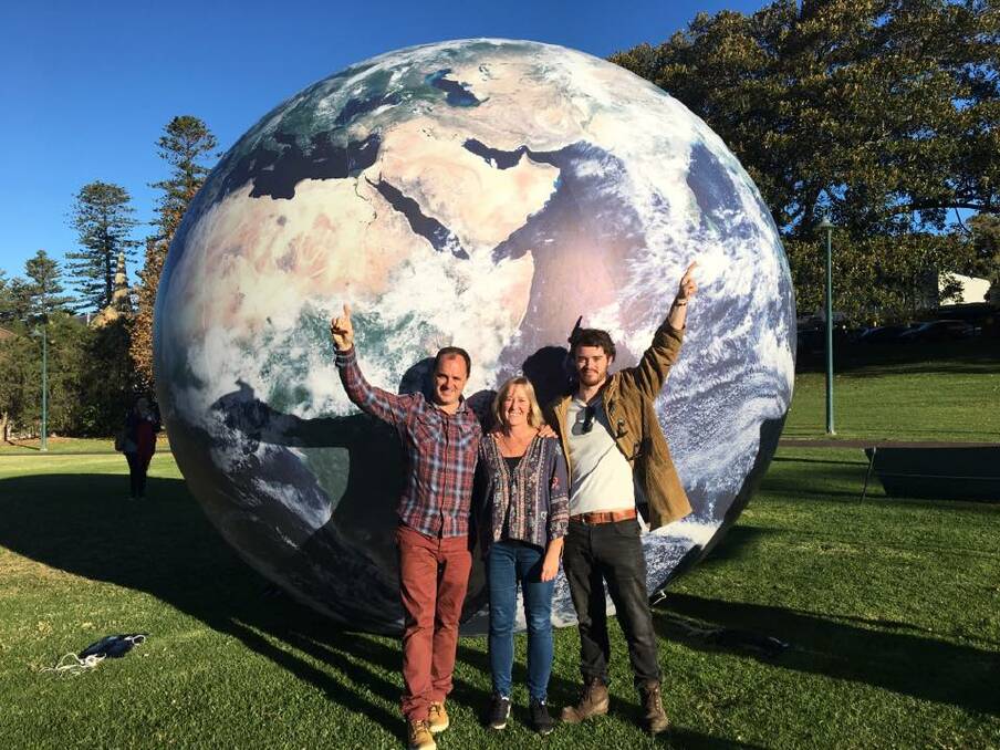 A 16 foot (almost five metres) Earth ball will show satellite images of Earth. 