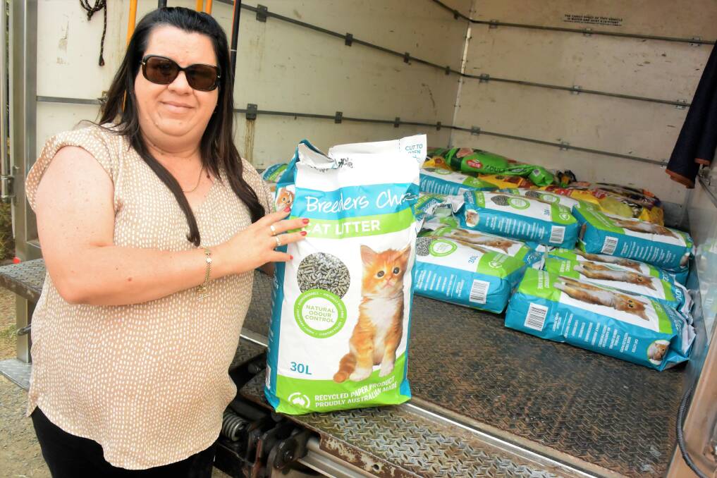 Newcastle's Susan Ross arrived at Taree Showground armed with supplies for small animals. Photo: Rob Douglas.