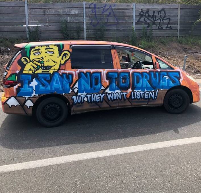 The driver of this vehicle tested positive to a random drug test during Operation Manning. Photo: NSW Police Force’s Traffic and Highway Patrol Command Facebook.