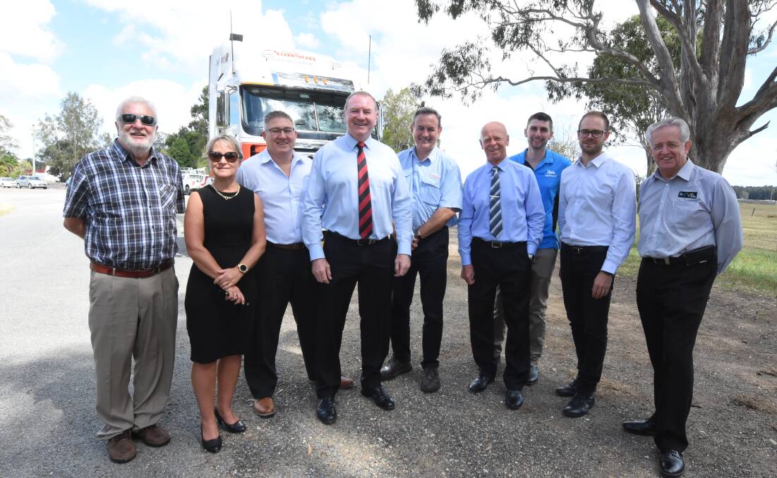 Progress: Local business community and MidCoast Council representatives met with Member for Myall Lakes Stephen Bromhead for the announcement. Photo: Scott Calvin.