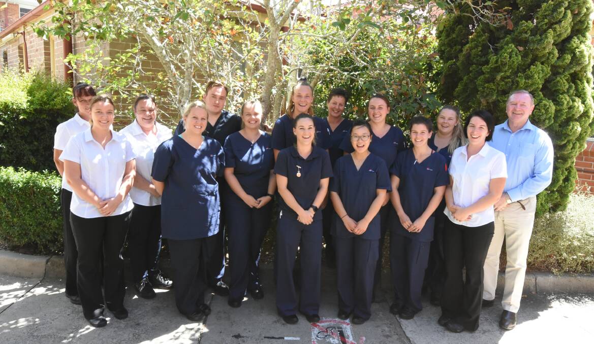 New graduate nurses take in their new home at Manning Hospital. They are pictured with Member for Myall Lakes Stephen Bromhead. Photo: Scott Calvin. 