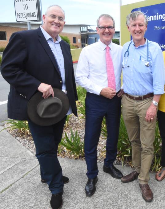 NSW Shadow Minister for Health Walt Secord, NSW Labor leader Michael Daley and Country Labor candidate for Myall Lakes Dr David Keegan.