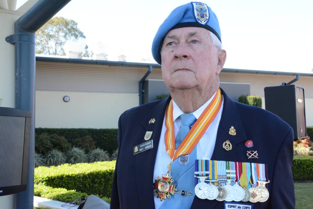 A day to remember: Forster-Tuncurry Sub-branch member Roly Kinnear attended the service at Club Taree. Photo: Scott Calvin. 