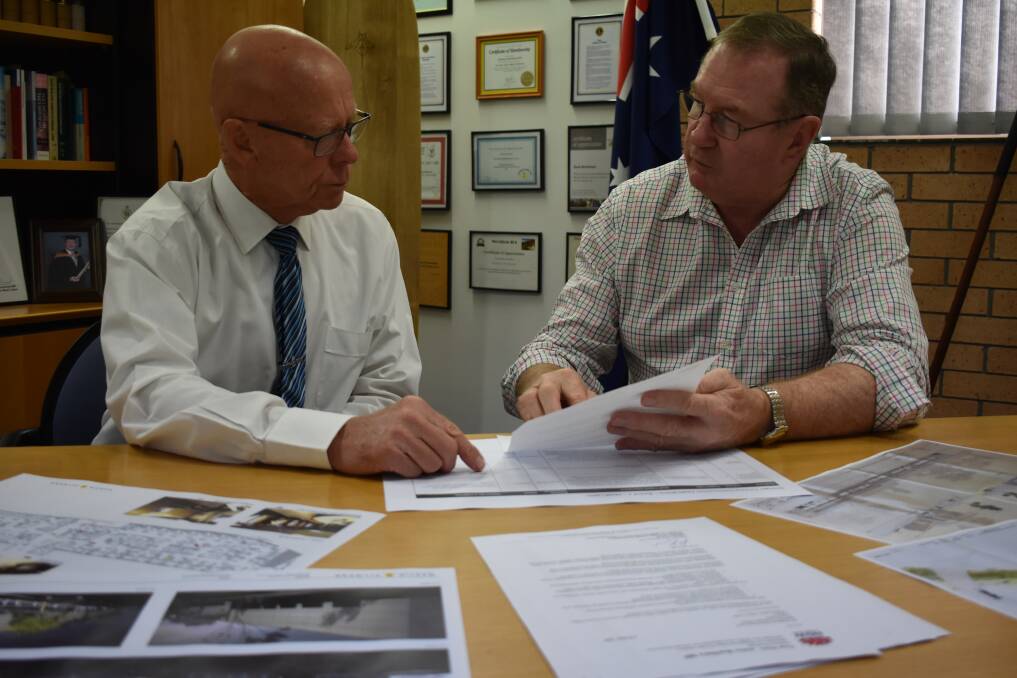 MidCoast Council mayor David West with Member for Myall Lakes Stephen Bromhead.