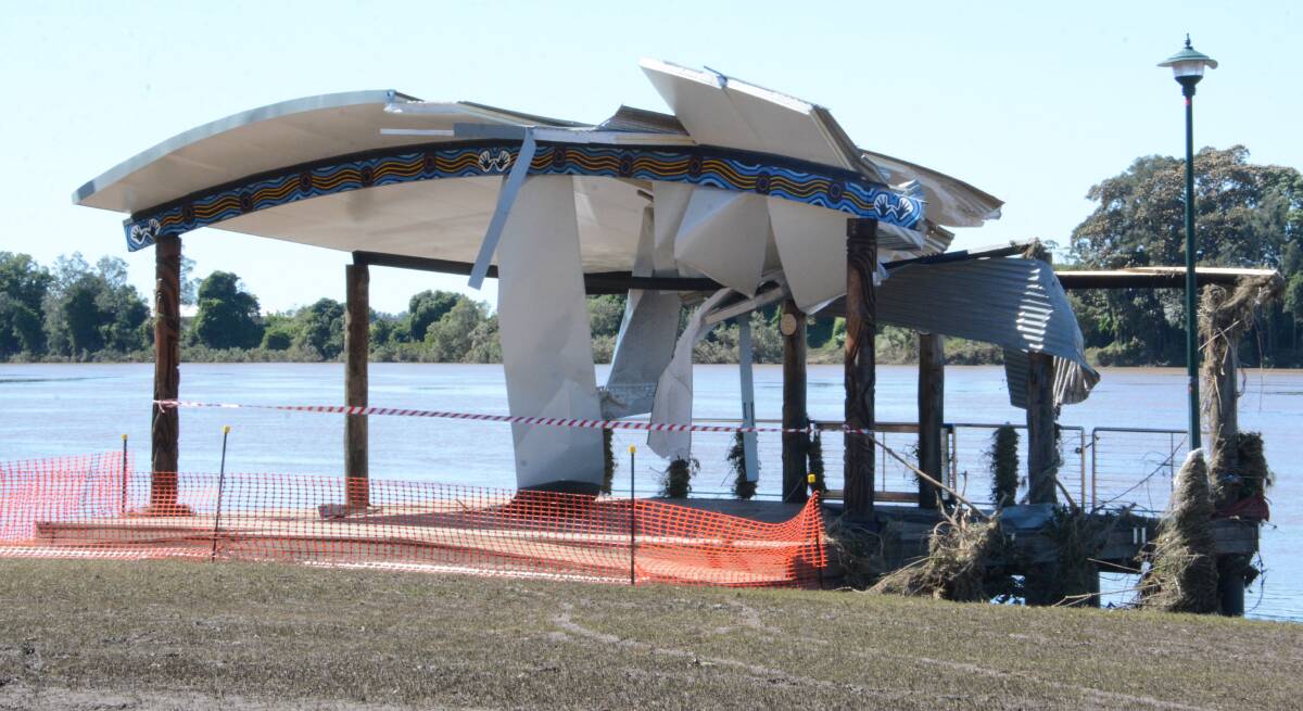 The extent of damage to the Taree Riverstage one week after the flood. Photo: Scott Calvin.