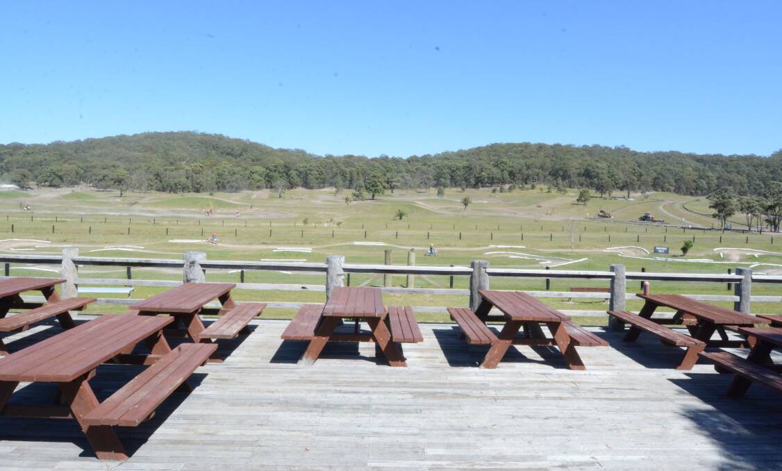 The picnic tables, in front of the cafe, provide the perfect vantage point for the track.