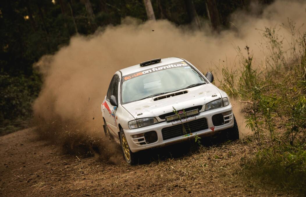 Nabiac's Scott McCloy in action during the 2018 Southern Cross Rally Series. Fire risk on the Mid North Coast has forced changes to the 2019 series decider. Photo: D & S Photography.
