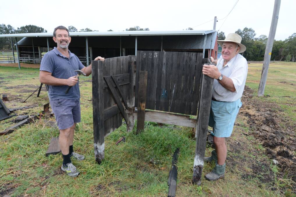 Warren Weller and Allan Richards pictured at Taree Showground. The Agriculture Society will now be available for residents if a bush fire threatens properties.