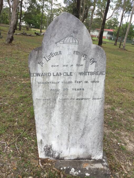 The tombstone of Edward Whitbread, who died in 1909. He is featured in this week's episode of Our History, Our Memories.