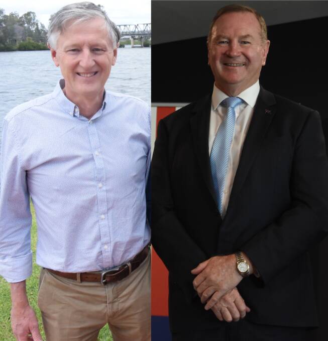 Country Labor candidate Dr David Keegan and retained Member for Myall Lakes Stephen Bromhead.