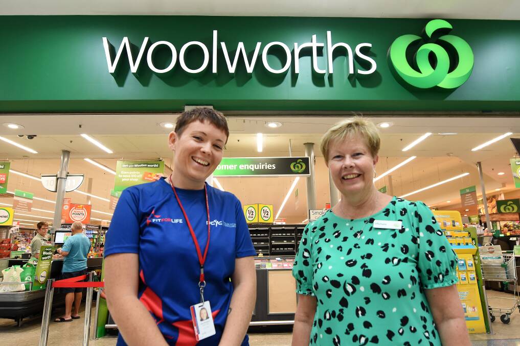 For the kids: Taree PCYC's Amy Chapman and Woolworths Taree store manager Michele Tidyman are supporting the Fit 4 Life program. Photo: Scott Calvin.