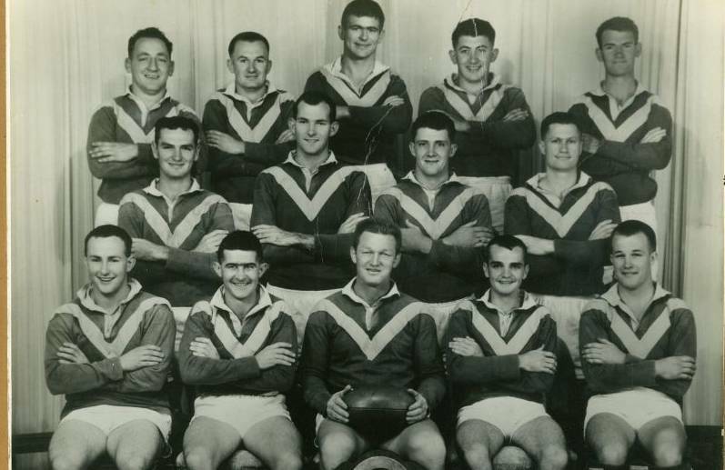 Central Kempsey first grade 1962. Lloyd Hudson is front, centre with the ball.