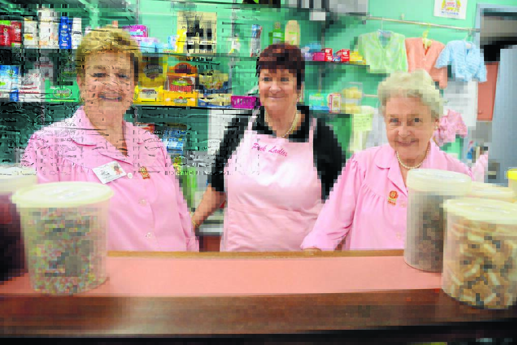 Part of the fabric of Manning Hospital: Pink Ladies Denise Jones, Corinne Lang and Mavis Lenon.