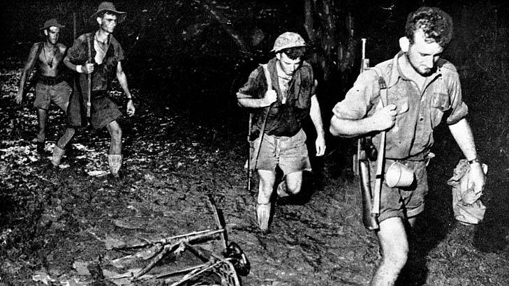 Path of loss ... Australian troops on the Kokoda Track.
