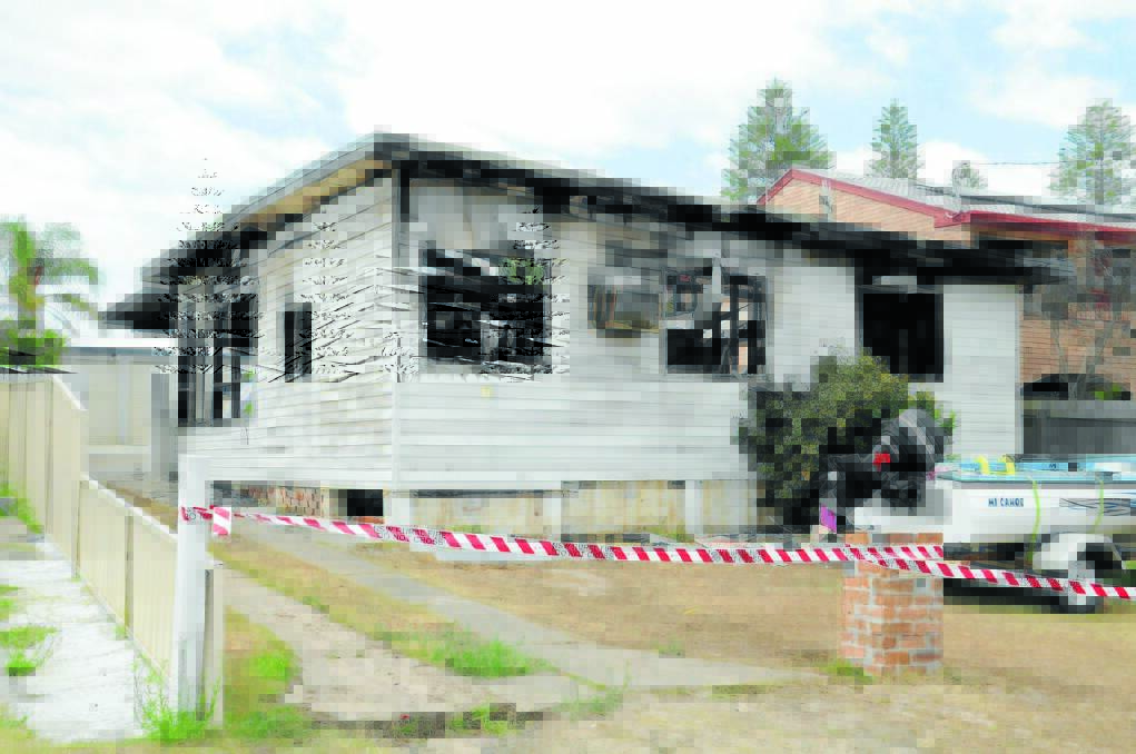 The burnt-out house at Old Bar