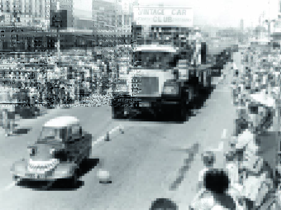 Thousands lined the streets for the Aquatic Festival parade. This photograph, taken during the 1970s, was provided by Alan Walters.