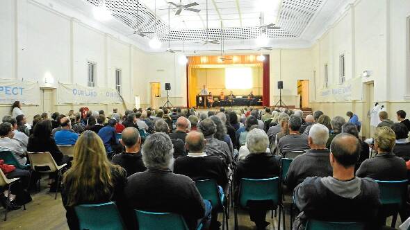 200 people gathered at Wingham Town Hall to hear the latest on the Manning Alliance's battle with TransGrid.