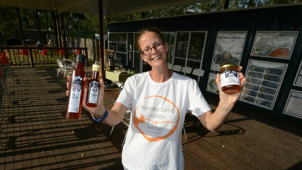 Apiarist Anna Campbell of Honeycomb Valley Farm with some of the products she showcased at the Fine Food Australia exhibition this week.
