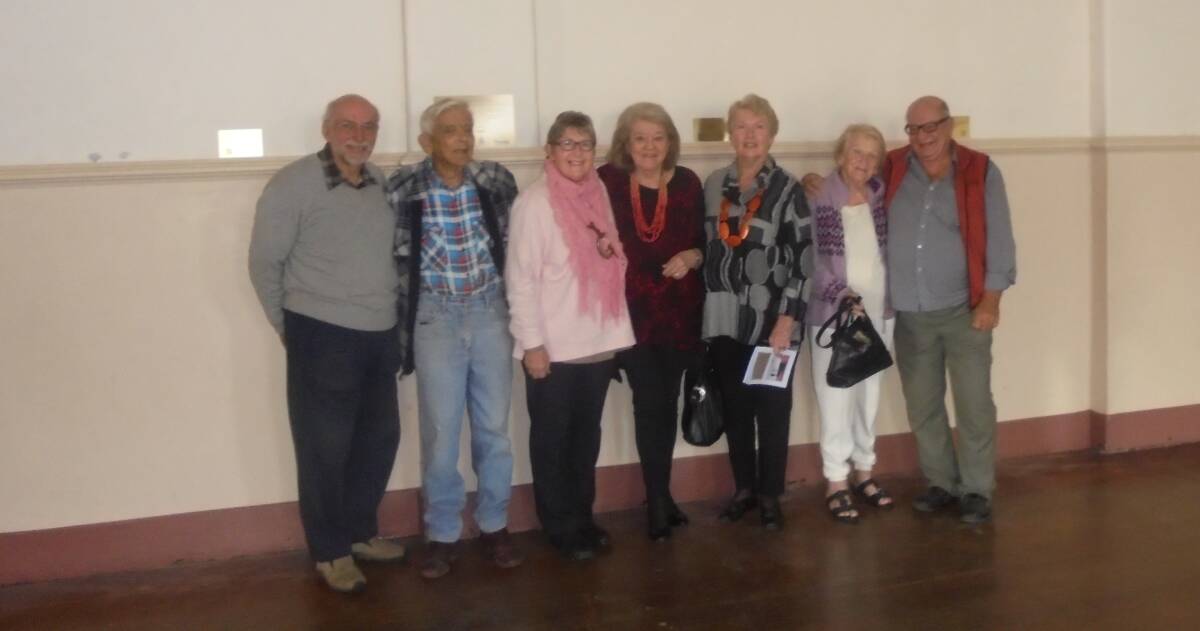Wingham Memorial Town Hall Anzac Photographic Exhibition Project Committee from left John Lauder, Neil Paterson, Patricia Flemming, Mave Richardson, Barbara Waters, Anne Watson and Terry Tournoff. Absent Terry Gould and Herbert Flemming.
